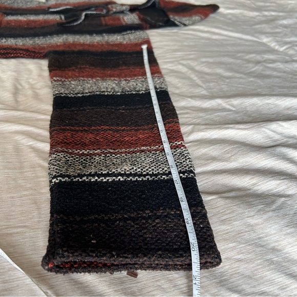 Unisex Striped Hooded Sweater - Black and Brown Skater, Grunge, Hippie, Cozy - Picture 7 of 7